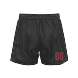 Custom Black Crimson Solid Color Basketball Shorts