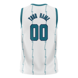 Custom White & Teal Colors Design Sports Basketball Jersey BS01CH010217