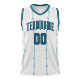 Custom White & Teal Colors Design Sports Basketball Jersey BS01CH010217