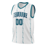 Custom White & Teal Colors Design Sports Basketball Jersey BS01CH010217