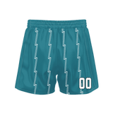 Custom Teal White Solid Color Basketball Shorts