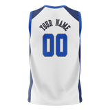 Custom White & Blue Colors Design Sports Basketball Jersey BS01DM010220