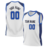 Custom White & Blue Colors Design Sports Basketball Jersey