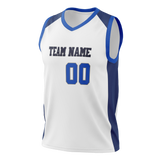 Custom White & Blue Colors Design Sports Basketball Jersey BS01DM010220