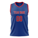 Custom Royal Blue & Red Colors Design Sports Basketball Jersey BS01DP021909