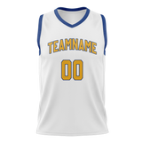 Custom White & Yellow Colors Design Sports Basketball Jersey BS01GSW010212