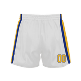 Custom White Yellow Solid Color Basketball Shorts