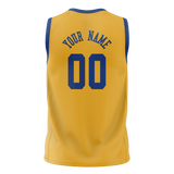 Custom Yellow & Blue Colors Design Sports Basketball Jersey BS01GSW021220