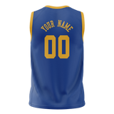 Custom Blue & Yellow Colors Design Sports Basketball Jersey BS01GSW022012