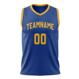 Custom Blue & Yellow Colors Design Sports Basketball Jersey BS01GSW022012