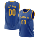 Custom Blue & Yellow Colors Design Sports Basketball Jersey BS01GSW022012