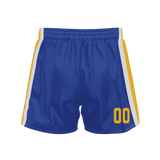 Custom Blue Yellow Solid Color Basketball Shorts