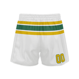 Custom White Yellow Solid Color Basketball Shorts