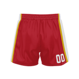 Custom Red White Solid Color Basketball Shorts