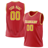 Custom Red & Yellow Colors Design Sports Basketball Jersey