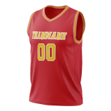 Custom Red & Yellow Colors Design Sports Basketball Jersey BS01HR040912