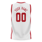 Custom White & Red Colors Design Sports Basketball Jersey BS01HR060209