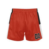 Custom Red Black Solid Color Basketball Shorts