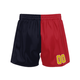 Custom Black Red Solid Color Basketball Shorts