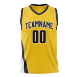 Custom Yellow & Navy Blue Colors Design Sports Basketball Jersey BS01IP011218