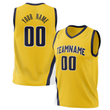 Custom Yellow & Navy Blue Colors Design Sports Basketball Jersey