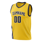 Custom Yellow & Navy Blue Colors Design Sports Basketball Jersey BS01IP011218