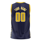 Custom Navy Blue & Yellow Colors Design Sports Basketball Jersey BS01IP021812