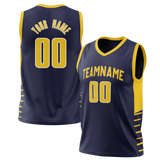 Custom Navy Blue & Yellow Colors Design Sports Basketball Jersey BS01IP021812