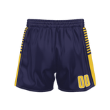 Custom Navy Yellow Solid Color Basketball Shorts