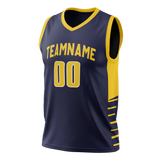 Custom Navy Blue & Yellow Colors Design Sports Basketball Jersey BS01IP021812