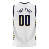 Custom White & Navy Blue Colors Design Sports Basketball Jersey BS01IP030218