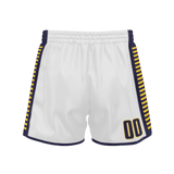 Custom White Navy Solid Color Basketball Shorts