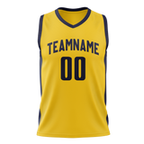 Custom Yellow & Navy Blue Colors Design Sports Basketball Jersey BS01IP051218