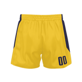 Custom Yellow Navy Solid Color Basketball Shorts