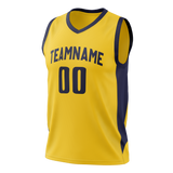 Custom Yellow & Navy Blue Colors Design Sports Basketball Jersey BS01IP051218