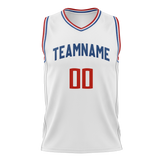 Custom White & Royal Blue Colors Design Sports Basketball Jersey BS01LAC020219