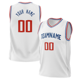 Custom White & Royal Blue Colors Design Sports Basketball Jersey