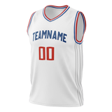 Custom White & Royal Blue Colors Design Sports Basketball Jersey BS01LAC020219