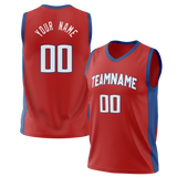 Custom Red & Royal Blue Colors Design Sports Basketball Jersey