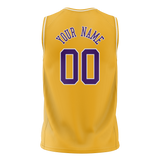 Custom Yellow & Purple Colors Design Sports Basketball Jersey BS01LAL011223