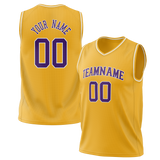 Custom Yellow & Purple Colors Design Sports Basketball Jersey