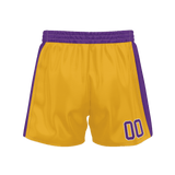 Custom Yellow Purple Solid Color Basketball Shorts