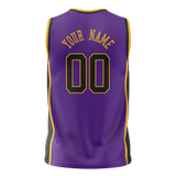 Custom Purple & Yellow Colors Design Sports Basketball Jersey BS01LAL022312