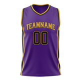 Custom Purple & Yellow Colors Design Sports Basketball Jersey BS01LAL022312