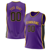 Custom Purple & Yellow Colors Design Sports Basketball Jersey