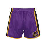 Custom Purple Yellow Solid Color Basketball Shorts