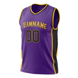 Custom Purple & Yellow Colors Design Sports Basketball Jersey BS01LAL022312