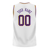 Custom White & Purple Colors Design Sports Basketball Jersey BS01LAL030223