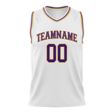 Custom White & Purple Colors Design Sports Basketball Jersey BS01LAL030223