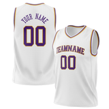 Custom White & Purple Colors Design Sports Basketball Jersey BS01LAL030223